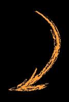 Chalk arc shaped down arrow color. vector