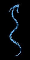 Curling up arrow color. Chalk hand drawn arrow. vector