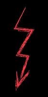 Zigzag down arrow color. Chalk hand drawn arrow. vector
