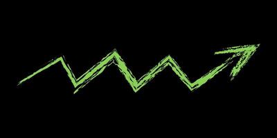 Zigzag chalk arrow to the left color. vector