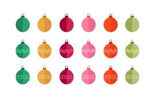 Set of Christmas Glass Ball ornament illustration in differen color combination vector