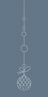 Christmas ball with a pattern like a pine cone and circles. Color clipart illustration. vector