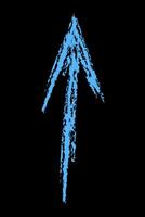 A simple right arrow color. Chalk hand drawn arrow. vector