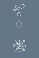 Abstract snowflake with circles on a string. Color clipart illustration. vector