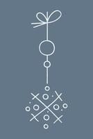 39.Abstract snowflake with circles and bow on a string vector
