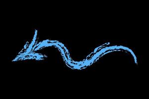 Simple wavy left arrow color. Chalk hand drawn arrow. vector