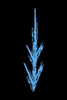 Double down arrow color. Chalk hand drawn arrow. vector