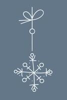 29.Snowflake on a string with a bows vector