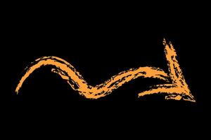 Simple wavy right arrow color. Chalk hand drawn arrow. vector