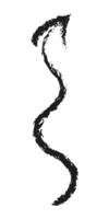 Curling up arrow. Hand drawn charcoal arrow. vector