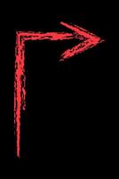 Right up arrow with angle color. Chalk hand drawn arrow. vector