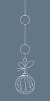 Christmas ball with an abstract pattern on a string. Color clipart illustration. vector