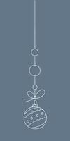 Christmas ball with a zigzag pattern and circles on a string. Color clipart illustration. vector