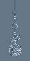 Christmas ball with a spiral pattern on a string. Color clipart illustration. vector