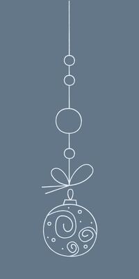 Christmas ball with a spiral pattern on a string. Color clipart illustration.