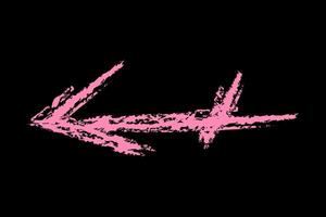 Left arrow with slash color. Chalk hand drawn arrow. vector