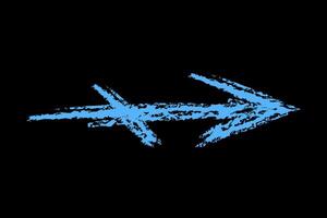 Right arrow with slash color. Chalk hand drawn arrow. vector