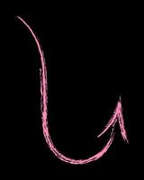 Arched arrow up color. Chalk hand drawn arrow. vector