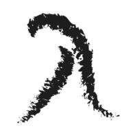 Charcoal lambda sign. Doodle hand drawn. vector