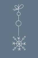 Snowflake with circles on a string. Color clipart illustration. vector
