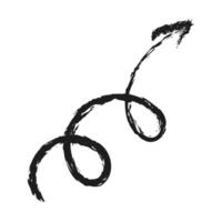 Hand drawn curling up right arrow. Charcoal arrow. vector