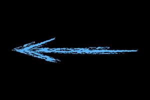 A simple left arrow color. Chalk hand drawn arrow. vector