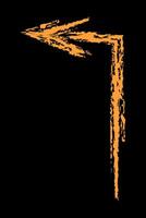 Left up arrow with angle color. Chalk hand drawn arrow. vector