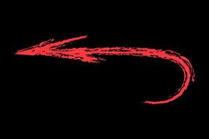 Rounded arrow to the left up color. Chalk hand drawn arrow. vector