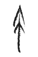 Double up arrow. Hand drawn charcoal arrow. vector