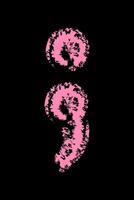 Chalk semicolon color. Doodle hand drawn. vector