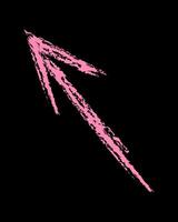 A simple left up arrow color. Chalk hand drawn arrow. vector