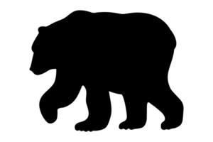 Silhouette of a grizzly bear walking vector