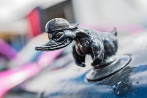 Whimsical Duck Emblem A Playful Touch on Classic Chrome - A Charming Hood Ornament Bringing Cheer to Every Drive photo