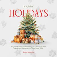Grey Christmas Greetings Linkedin Post template