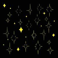 shiny yellow spark doodle variation vector