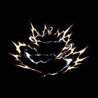 lightning impact energy effect cartoon vector