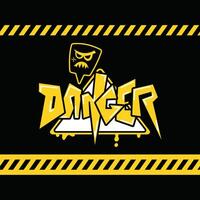 danger text warning grafitti style vector