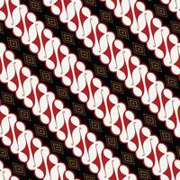 red and white batik parang pattern vector