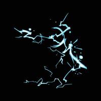 lightning skill anime cartoon effect vector