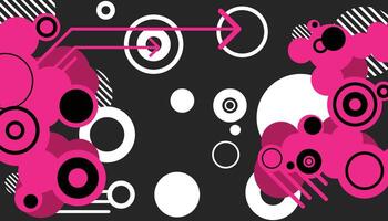 black and pink abstract circle background vector
