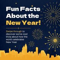 New Year Trivia Carousel Post for Linkedin template