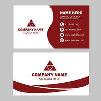 Red and white color business card design vector