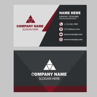 Red and black color business card design vector