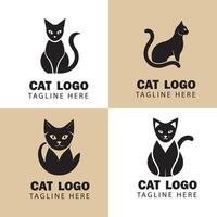 Minimal cat logo design vector