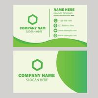 Green color creative business card design vector