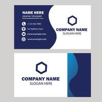 Blue color business card design vector