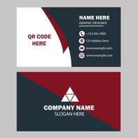 Red and blue color business card design vector