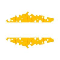 Cheese frame made from square pieces of yellow cheese with empty space for writing vector