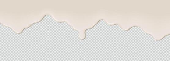 Slime substance dripping realistic illustration. Creamy sludge flow. Jelly fluid texture 3d element on background vector