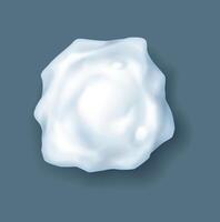 Irregular shape snowball realistic illustration. Cold season fun. Christmas season entertainment fights 3d object on grey background vector